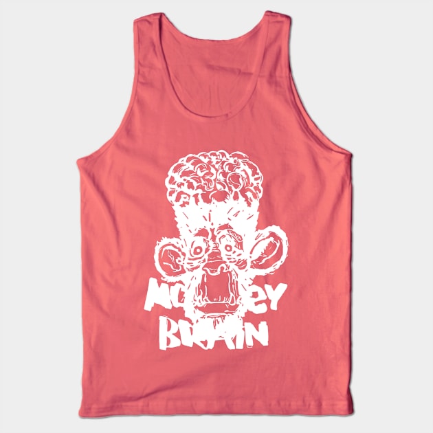 Monkey Brains Logo White Tank Top by GodsBurden